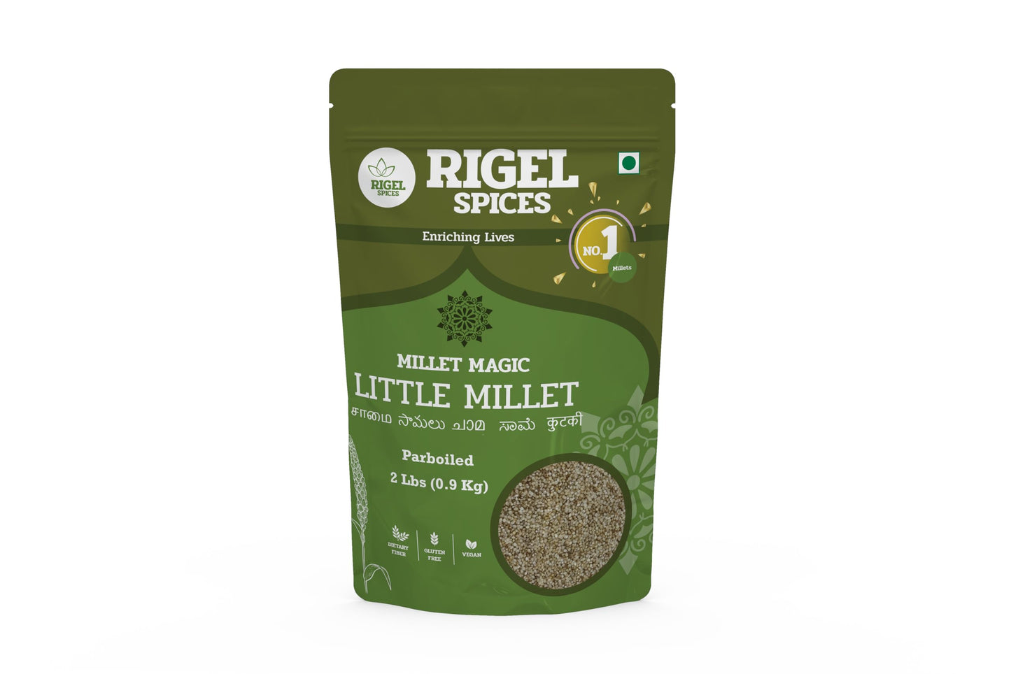 Rigel Spices | Little Millet | 2lbs resealable pack | Samai | Non GMO | Gluten Free | Rich in fiber