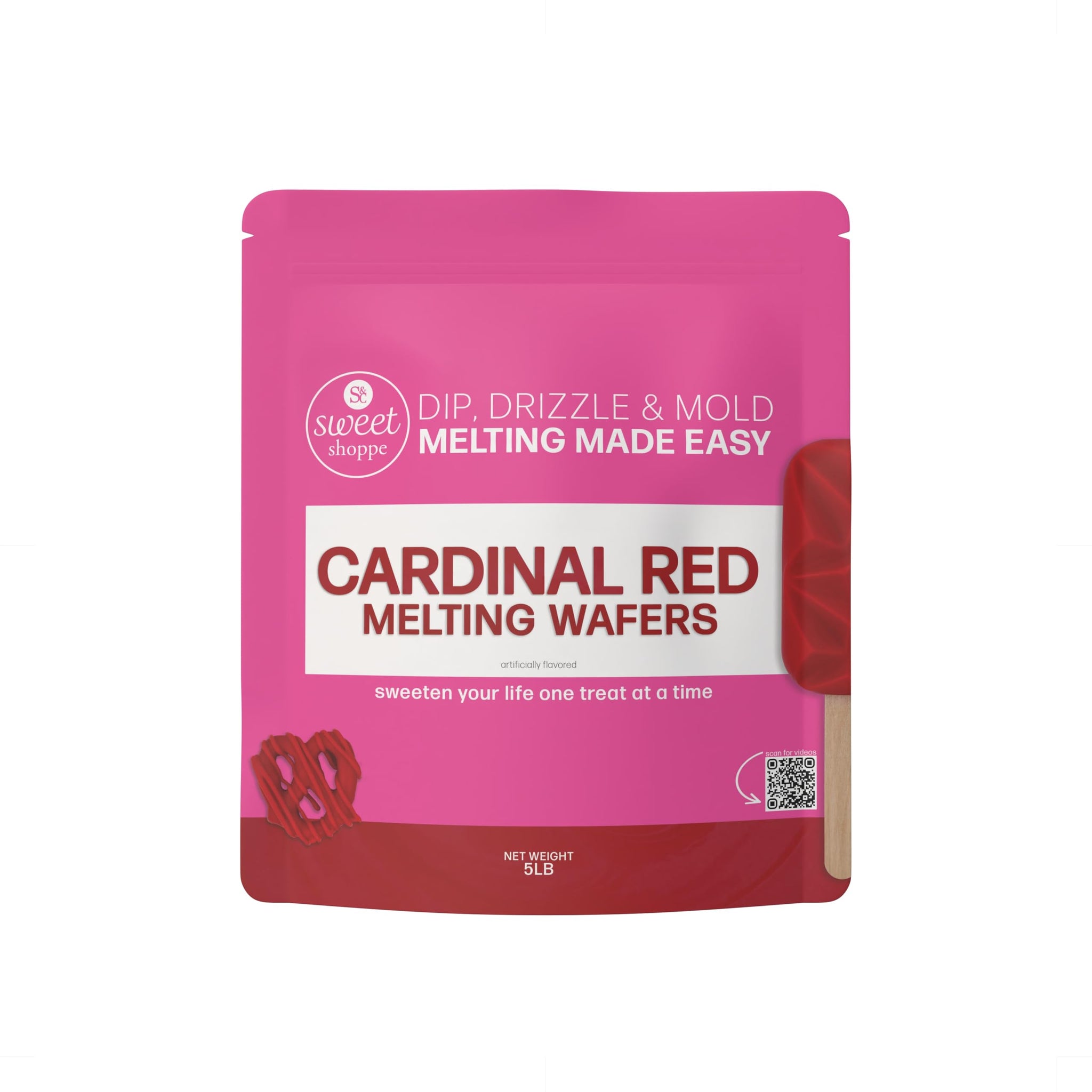 Sweet Shoppe Cardinal Red Melting Wafers, 5 pounds