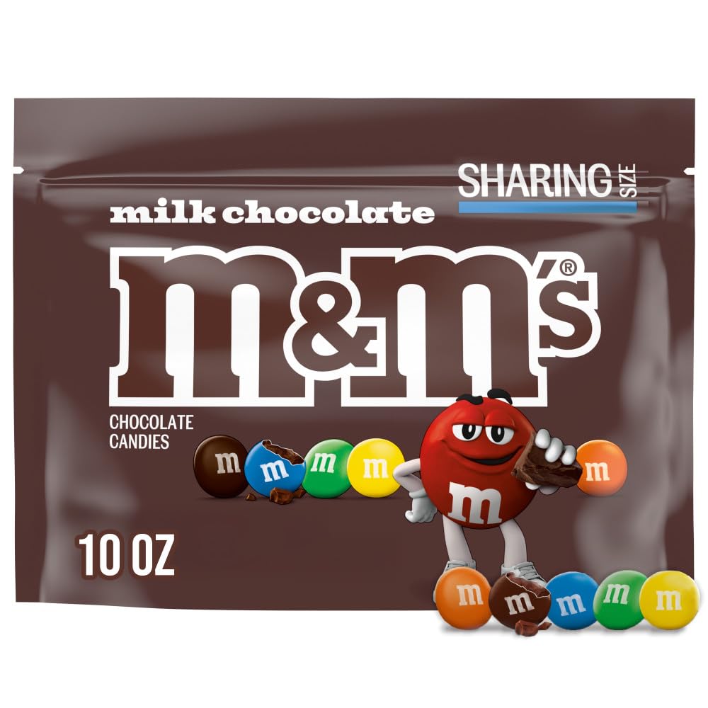 M&M'S Milk Chocolate Summer Candy Colorful Summer Snacks, Family Size, 18 Oz Resealable Bag