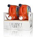 Detergent Holder for Laundry Room, Farmhouse Liquid Soap Dispenser, Detergent Storage Organization Stand with Drip Catcher Drip Tray Measuring Cup