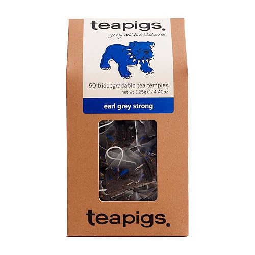 Teapigs Earl Grey Strong Tea Made With Whole Tea Leaves, Natural Ingredients, Non-GMO, Bold Bergamot Flavor – 50 Count (1 Pack of 50 Teabags)