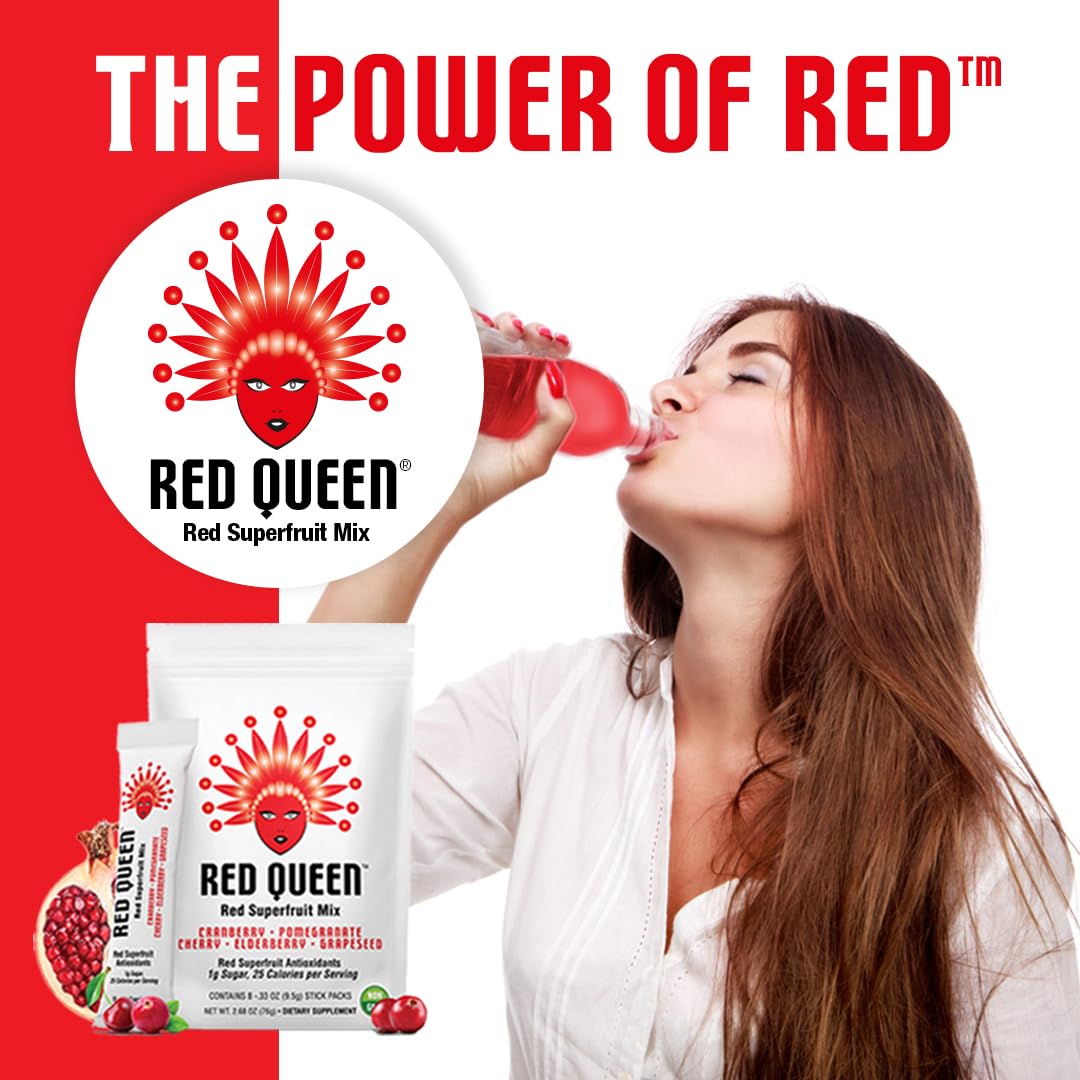 RED QUEEN® Red Superfruit Drink Mix|1g Sugar, 25 Calories per Serving|Red Superfruit Antioxidants Without All The Sugar & Calories In