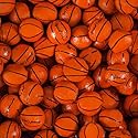 Foiled Solid Milk Chocolate Basketballs - Premium Chocolate Sports Balls - 2 Lb Bag - Approx 166 Pcs