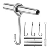 ARGCONNER Stainless Steel Maple Syrup Taps Kit, Spiles for Tapping Trees, 3 Spiles and Hooks With 1 Spile Cleaning Brush