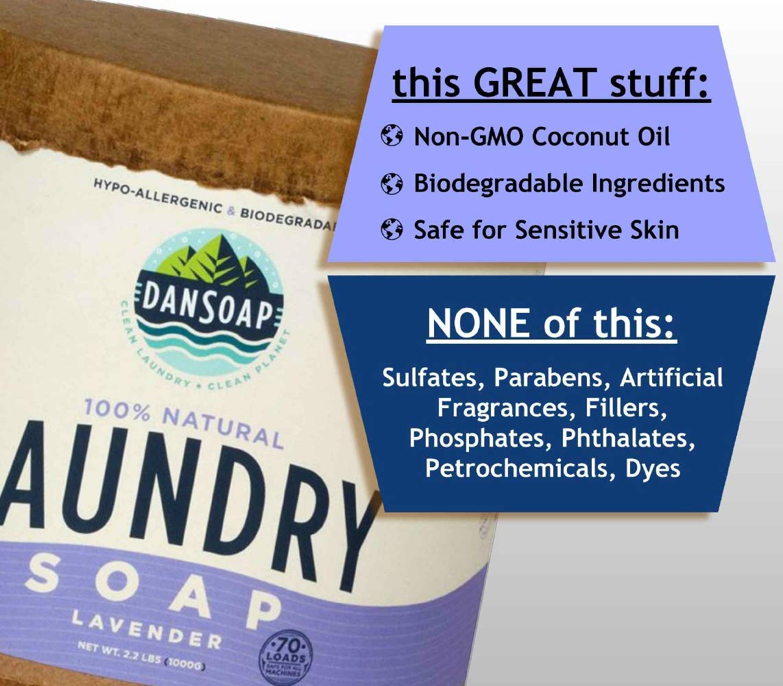 DanSoap Powdered Laundry Soap | All Natural, Zero Waste | Lavender (70 Washes)