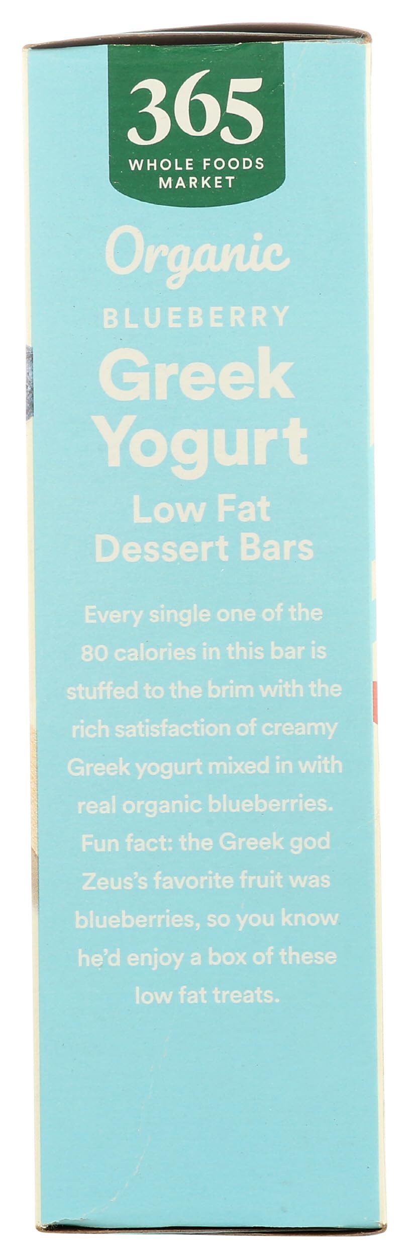 365 by Whole Foods Market, Organic Greek Yogurt Blueberry Low Fat Dessert Bars, 2.5 fl oz, 4 ct, (Frozen)