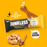 JUNKLESS Chewy Granola Bars Twin Pack - Chocolate Chip & Cinnamon Roll (12 Bars)-Less Sugar, Non-GMO, Gluten-Free, Wholesome Snack Bars for Kids