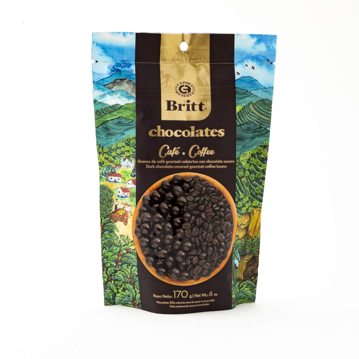 Cafe Britt® Chocolates - Gourmet Chocolate-covered Arabica Coffee Beans (Dark, Milk and White Chocolate) (3 Pack) (6 oz), Gluten Free, No Artificial