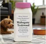 Roses Natural Mahogany Teakwood Carpet Deodorizer Powder - Pet Odor Eliminator & Carpet Freshener, Rugs & Upholstery, Natural Baking Soda Formula, Kid