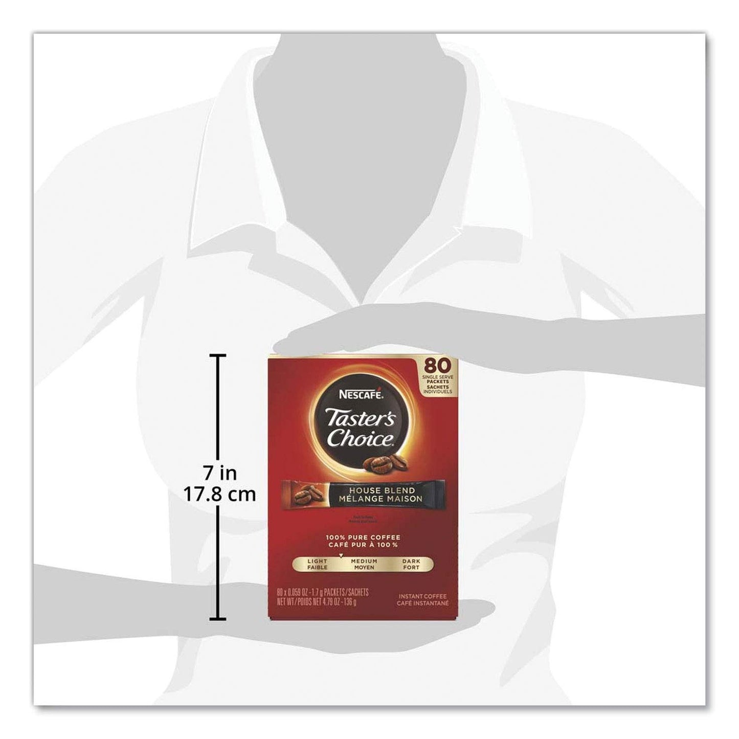 Nescafe Instant Coffee Packets, Taster's Choice Light Roast, 1.7 g Singles (Pack of 80)