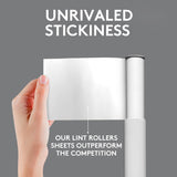 Flint Classic White Retractable Mini Lint Roller with 30 Extra Sticky Sheets, Small and Portable Lint Roller, Ideal Pet Hair Remover, Travel Lint