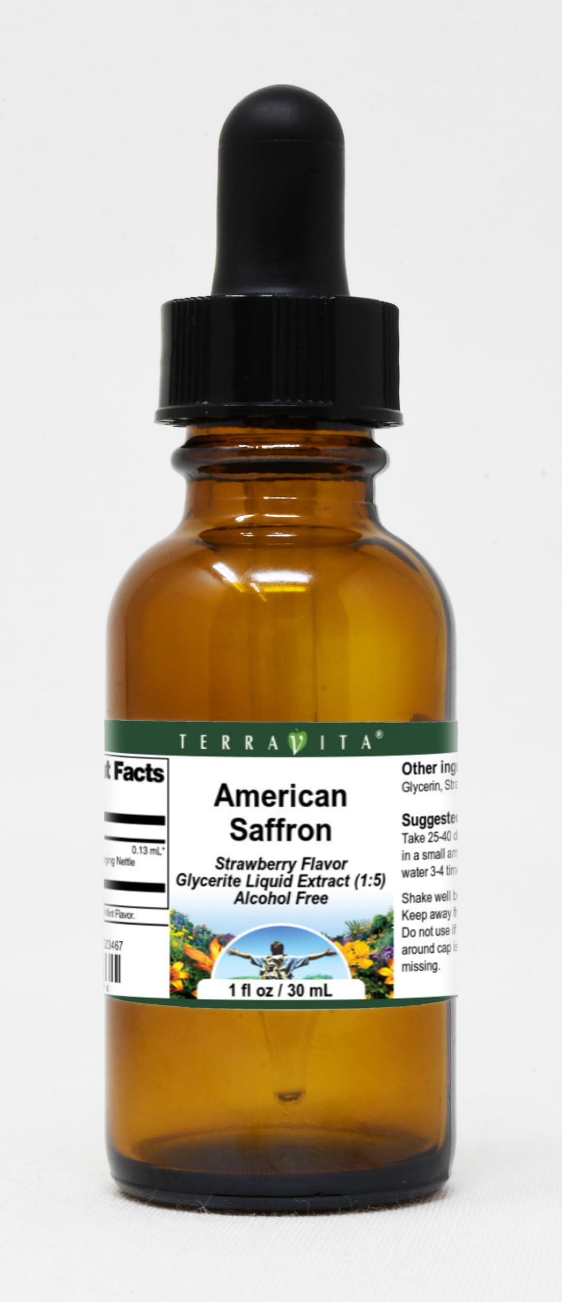 American Saffron Glycerite Liquid Extract (1:5) - Strawberry Flavored (1 oz, ZIN: 523467)