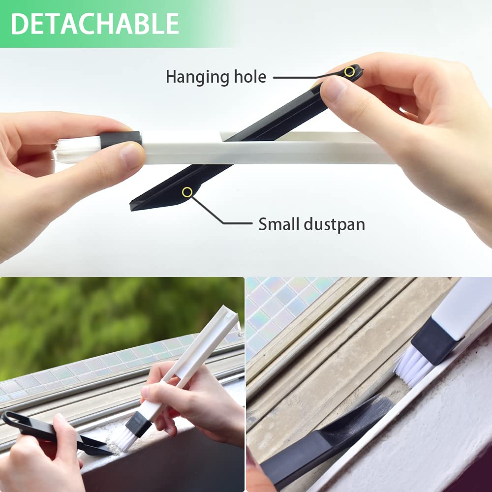 Crevice Gap Cleaning Brush Tool, 6pcs Hand-held Groove Gap Cleaning Tools, 2 in 1 Dustpan Cleaning Brushes, Shutter Door Window Track Kitchen Cleaning