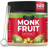 Monk Fruit Sweetener No Erythritol (25X Sweeter Than Sugar) Zero Calories, Zero Glycemic, Non-GMO, No Fillers - Monk Fruit Extract (7% Mogroside V) by