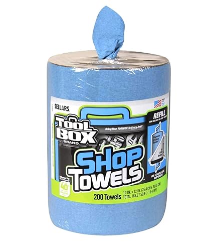 Toolbox 5520701 Big Grip Z400 Bucket Blue Shop Towel Refills, 10"x12", 200-count