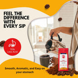 Puroast Low Acid Coffee Ground | French Roast Ground | Dark Roast | High Antioxidants & High pH |No Bitter Aftertaste | Reduced Heartburn & GERD |