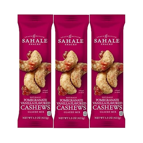 Sahale Snacks Pomegranate Vanilla Flavored Cashews Glazed Mix, 1.5 Ounces (Pack of 3)3