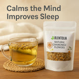 Blentolia Dried Chamomile Flowers - 100% Natural Herbal Tea - Whole Blossoms for Calming Sleep, Relaxation, and Wellness - Caffeine-Free, Non-GMO