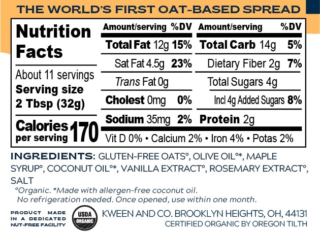 Oat Haus Organic Vanilla Cookie Granola Butter | Peanut-free, Almond (Tree-Nut) Free, & School-Safe (Top 8 Allergen Free) | Sunflower Seed & Cookie