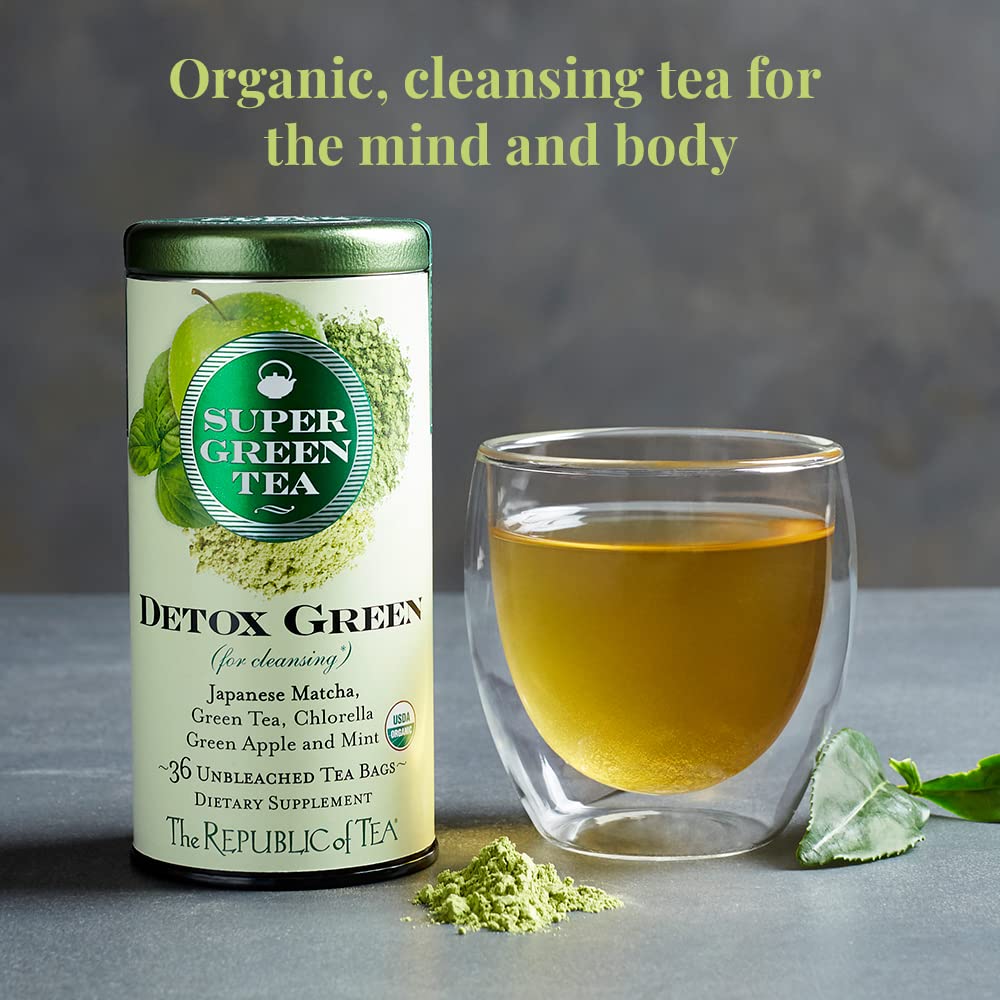 The Republic of Tea - Organic SuperGreen Detox Green Tea, 36 Tea Bags, Gluten Free