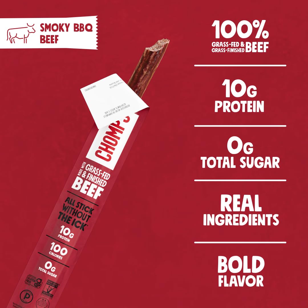 Chomps, Smoky Bbq Beef Sticks, 1.1 Ounce, 8 Count