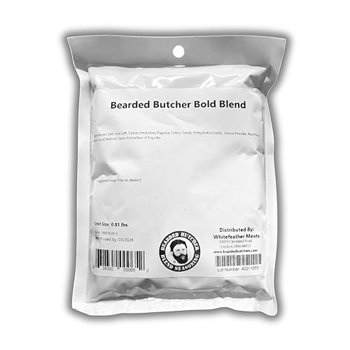 Bearded Butchers Bold Blend Seasoning, 13oz - No MSG or Sugar - For Up to 25 lbs of Meat - Perfect for Jerky, Brats, Sausages, and More - Primal Salt