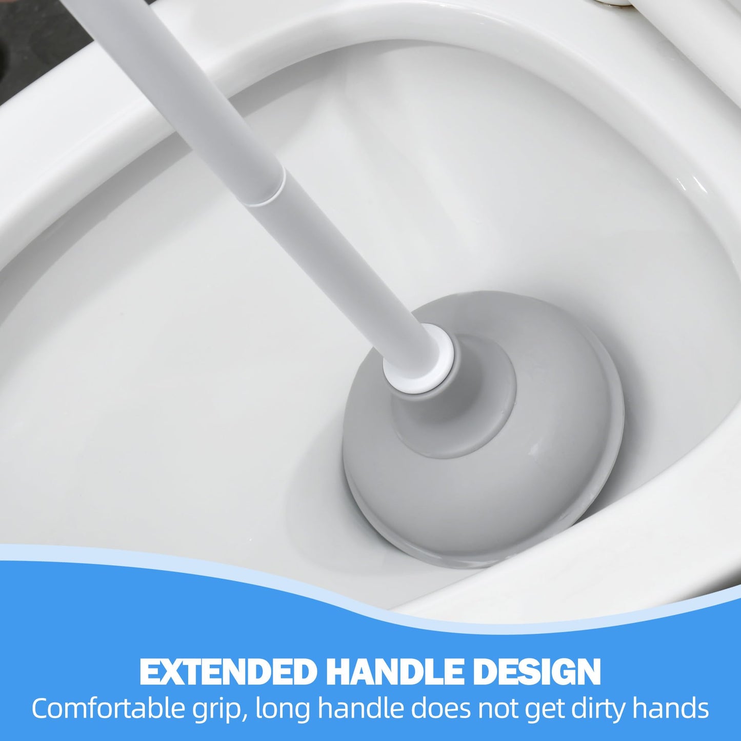 Toilet Brush and Plunger Set, 3 in 1 Toilet Bowl Brush and Holder with Crevice Cleaning Brush Wall Mounted Household Bathroom Cleaning Tools Plunger