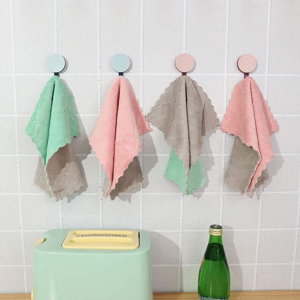 BASICGOLDYAO 10 Pack Soft Kitchen Dish Cloths,No Odor Kitchen Dish Towels Reusable Household Cleaning Cloths Dry Quickly Free Nonstick Oil