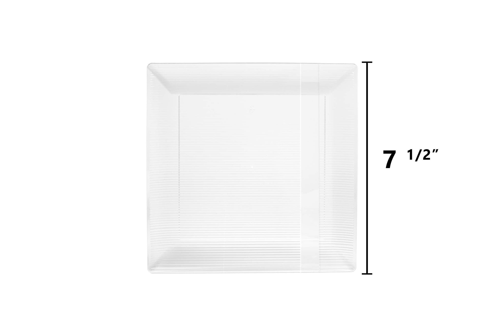 Exquisite Disposable-Clear-Plastic-Plates-Square Linear (40 Pack) Wedding Dinner Fancy Tableware Dishes (7.5 Inch., Clear) Single Size Set