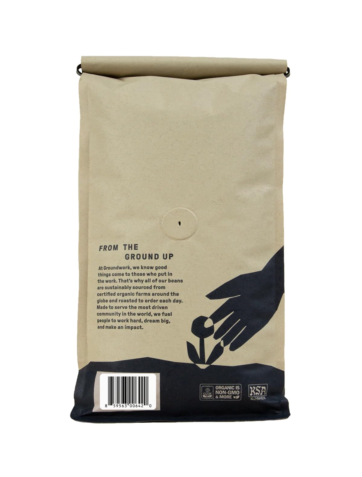 GROUNDWORK Black Gold Whole Bean Coffee Dark Roast Blend - USDA Organic Signature Blend Coffee Beans - 2lb Bag (Pack of 1)