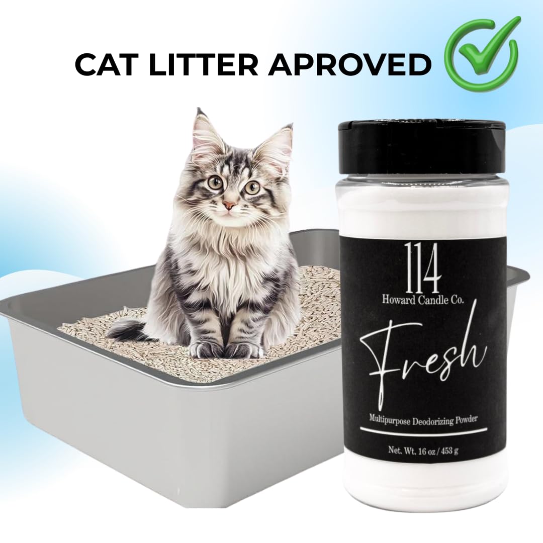 Carpet Deodorizer & Freshener Powder - Upholstery, Couch & Rug Odor Eliminator for Strong Odor & Pet Urine | Baking Soda Formula | Fresh Linen Scent |