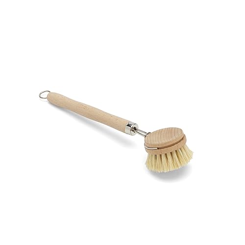 Fox Run 74906 Natural Dish Brush, Tampico Fiber Bristles Brown, 9"