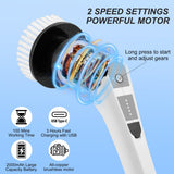 WDFAACK Electric Spin Scrubber,Cordless Spin Scrubber for Cleaning with 8 Replaceable Brush Heads,Shower Scrubber with Adjustable Detachable Handle
