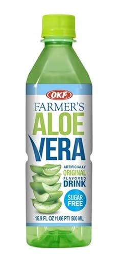 OKF Farmers Aloe Drink, Sugar Free, 16.9 Fl Oz ( PACK OF 20)