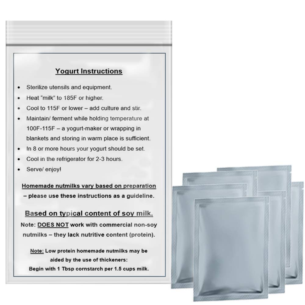 Greek Non-Dairy Yogurt Kit (culture and cheesecloth) - For Use with Soy Milk