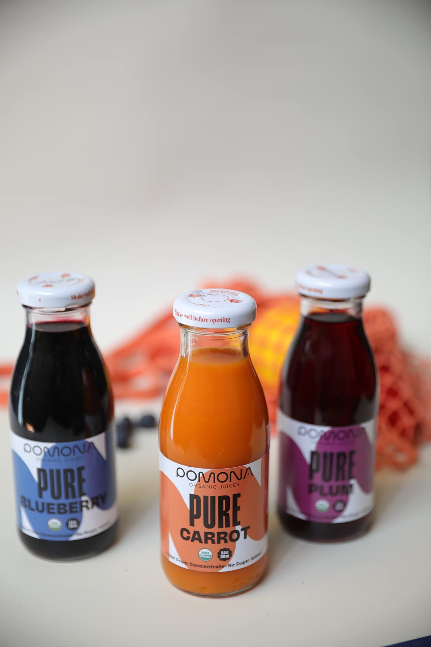Pomona Organic Juices Pure Blueberry Juice, Cold Pressed Organic Juice, Non-GMO, No Sugar Added, Not from Concentrate, Gluten Free, Kosher Certified