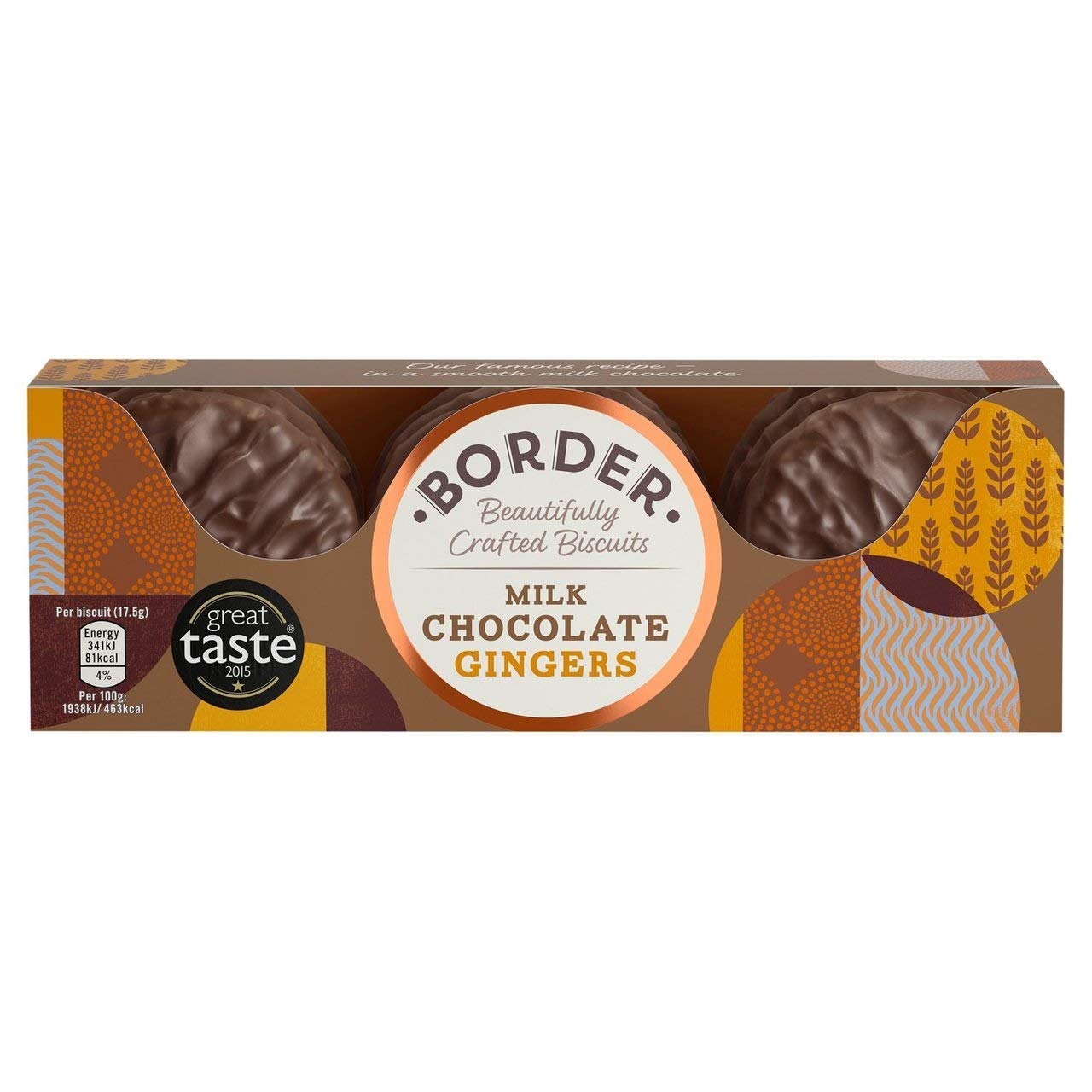 Border Biscuits Milk Chocolate Gingers 175 G (Pack of 6)