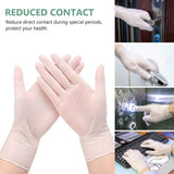 squish Disposable Gloves, 100 Count 4 mil Clear Vinyl Gloves Latex Free Powder-Free Health Glove Cleaning Rubber Glove for Kitchen Cooking Cleaning