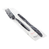 Karat [ 250 ct ] Black Wrapped PS Plastic Cutlery Set with Napkin (Knife, Fork, 1-ply Napkin, Salt & Pepper) U2208B