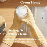Coson home Long Rubber Dishwashing Cleaning Gloves, Elbow Length for Dishes Household Kitchenware Washing 17.8 Inches (M)