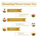 LWXLJMJZC?12 Unique Varieties Blooming Green Tea Ball | Jasmine Flowering Tea | Individual Pack with Flowers?Gifts For Tea Lovers