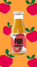 Pomona Organic Apple Juice (Pack of 12), Cold Pressed USDA Organic Juices, Apples And Lemon Juice, No Added Sugar, Not From Concentrate, Vegan