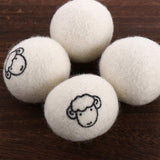2Pcs Wool Dryer Balls, Natural Fabric Softener Alternative, Reusable Laundry Balls for Static and Wrinkle Reduction