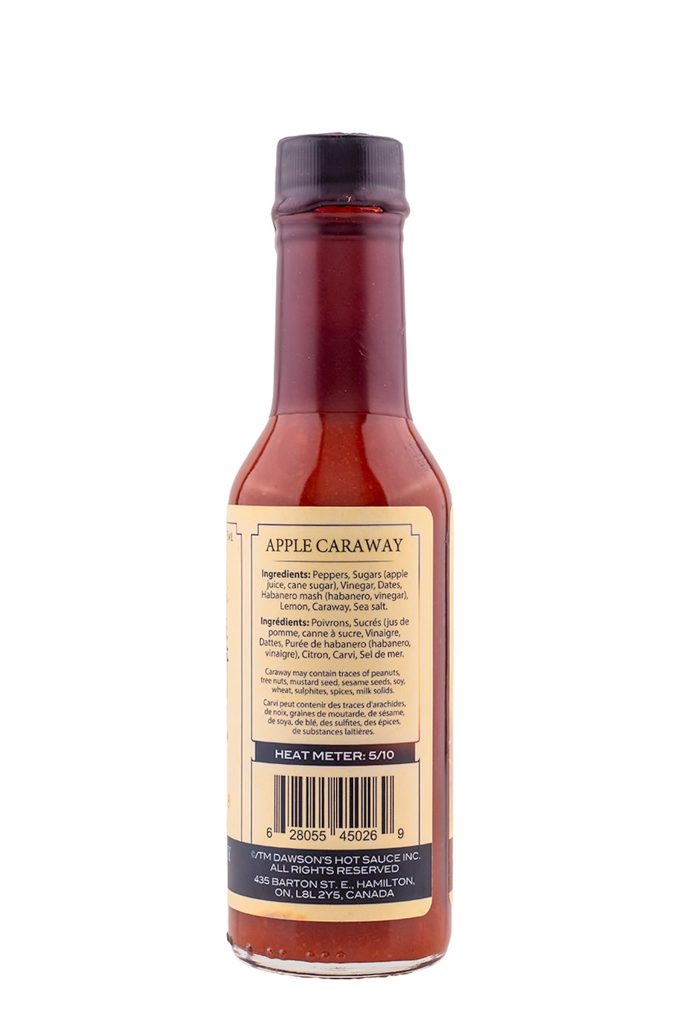 Apple Caraway By Dawson's Hot Sauce, Mild Hot Sauce With Flavors Of Habanero Mash, Lemon, Apple Juice, Made With All Natural Ingredients, 5 fl oz