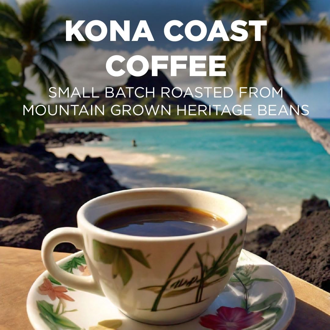 Maud's Kona Coffee Pods, 100 ct, Medium Roast Coffee in Single Serve Pods - 100% Arabica Coffee, Compatible with Keurig K Cups Maker