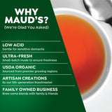 Maud's Organic Peppermint Tea Pods, 100 ct, Single Serve Pods - 100% Gourmet Blended Tea Leaves, Compatible with Keurig K Cups Maker
