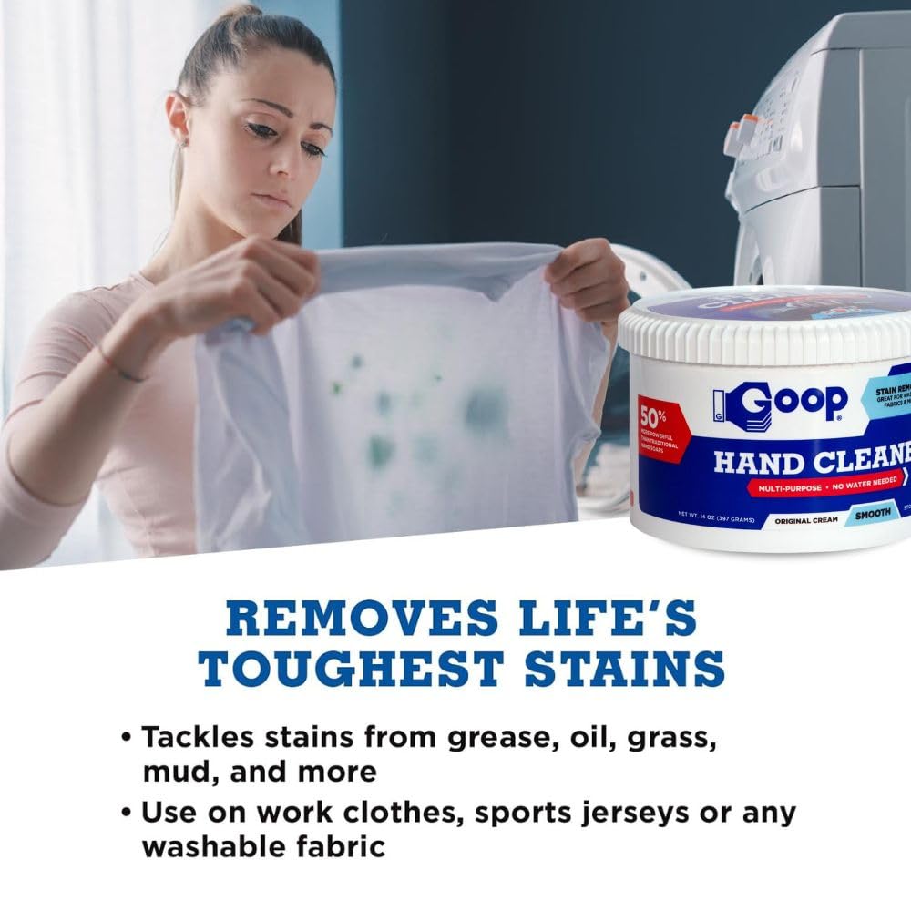 GOOP Multi-Purpose Hand Cleaner- Waterless Hand Degreaser, Laundry Stain Remover - NonToxic and Biodegradable Cleaner Remove Dirt, Oil, Paint, Ink