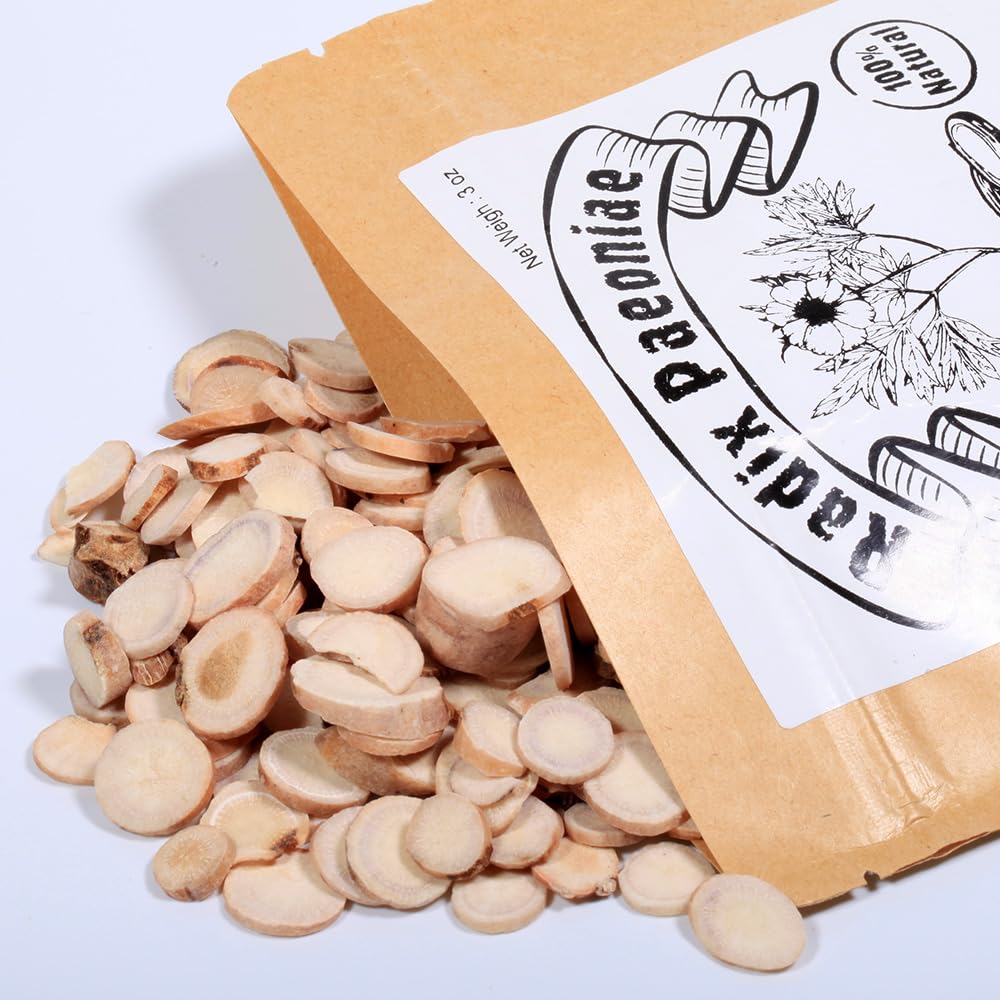 EidolonGreen White Peony Root (Paeonia lactiflora Pallas/Radix Paeoniae/Bai Shao/??/???) - 88g (3oz) Dried Root - Pure Natural Herb
