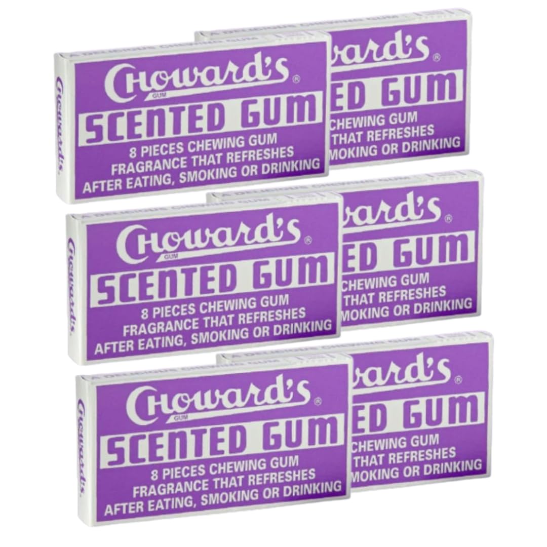 Choward's Scented Gum | Bold Aromatic Refreshing Flavor | Perfect for Fresh Breath, Travel, Sharing, and Gifting | Nostalgic Chewing Gum | Pack of 6
