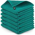 Zulay Kitchen Towels 6 Pack 100% Cotton Waffle Weave - 12x12” Super Absorbent Dish Towels for Kitchen - Reusable Kitchen Towels for Washing Dishes